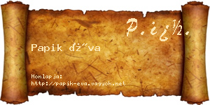 Papik Éva névjegykártya